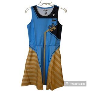 Overwatch Symmetra Dress Womens Medium Blue Sleeveless Pockets Cosplay Costume W